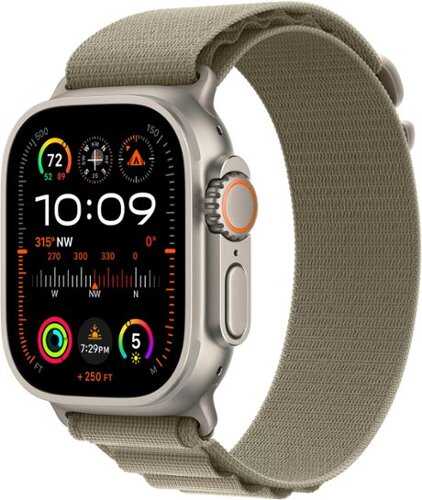 Rent to own Apple Watch Ultra 2 GPS + Cellular 49mm Titanium Case with Olive Alpine Loop  (Large) - Titanium (Verizon)