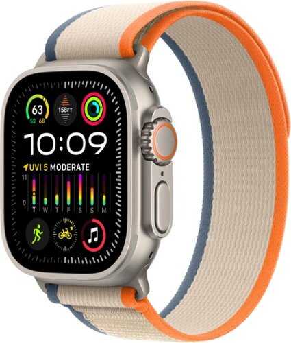Rent to own Apple Watch Ultra 2 GPS + Cellular 49mm Titanium Case with Orange/Beige Trail Loop  (Medium/Large) - Titanium (Verizon)