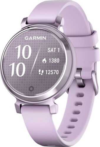 Rent to own Garmin - Lily 2 Smartwatch 34 mm Anodized Aluminum - Metallic Lilac with Lilac Silicone Band