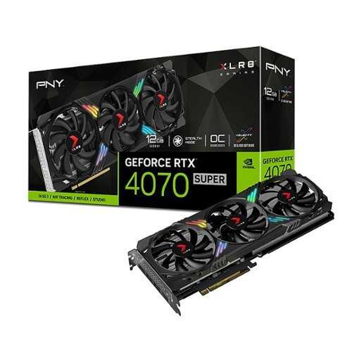 Rent to own PNY - GeForce RTX 4070 SUPER XLR8 Gaming VERTO EPIC-X RGB Overclocked 12GB Graphics Card with Triple Fans - Black