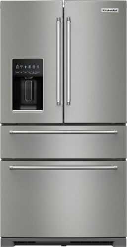 Rent to own KitchenAid - 26 cu. ft. French Door Refrigerator with Ice and Water Dispenser - Stainless Steel