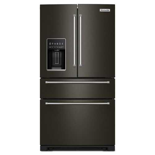 Rent to own KitchenAid - 26 cu. ft. French Door Refrigerator with Ice and Water Dispenser - Black Stainless Steel