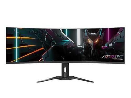 Rent To Own - GIGABYTE - CO49DQ 49" QD OLED DQHD FreeSync Premium Pro Curved Gaming Monitor with HDR (HDMI, DisplayPort, Type C) - Black