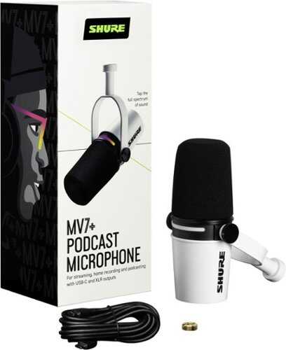 Rent to own Shure - MV7+ USB-C/XLR Dynamic Podcast Microphone - White