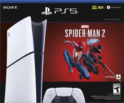 Rent to own Sony Interactive Entertainment - PlayStation 5 Slim Console Digital Edition – Marvel's Spider-Man 2 Bundle (Full Game Download Included) - White