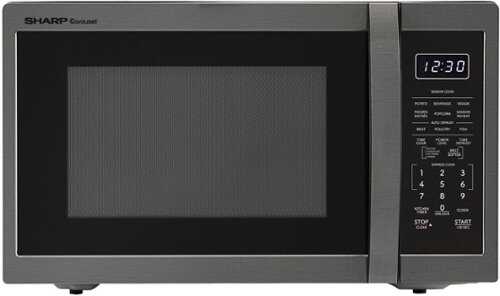 Rent to own Sharp - 1.4 cu. ft. 1100W Countertop Microwave - Black Stainless - Black Stainless Steel