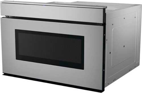 Rent to own Sharp - 24 In 1.2 CuFt Built-In Smart Microwave Drawer Oven with Easy Wave Open in Stainless Steel - Black