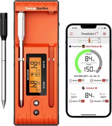 Rent To Own - ThermoPro Twin TempSpike 500FT Truly Wireless Meat Thermometer with 2 Probes and Signal Booster - Orange/Gray