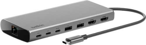 Rent to own Belkin - USB-C 8-in-1 Dual Display Docking Station - Gray