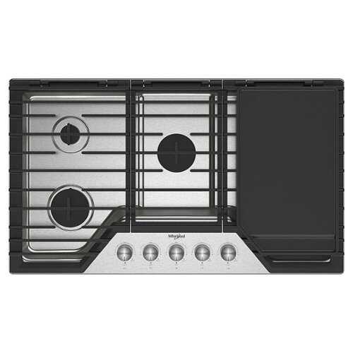 Rent to own Whirlpool - 36" Built-In Gas Cooktop with 2-in-1 Hinged Grate to Griddle - Stainless Steel