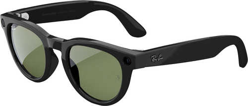 Rent To Own - Ray-Ban Meta - Headliner Low Bridge Fit  Smart Glasses, Meta Ai, Audio, Photo, Video Compatibility - Green Lenses - Shiny Black