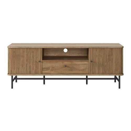 Rent to own CorLiving - Hikari Collection Media Console TV Stand with Cabinets for Most TV's up to 75" - Light Wood