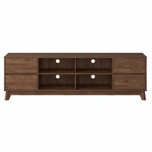 Rent to own CorLiving - Hollywood Collection TV Stand with Open and Closed Shelves for Most TVs up to 85" - Brown