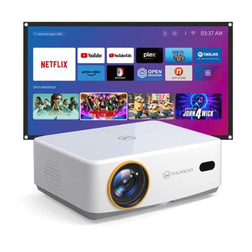 Rent to own Vankyo - Leisure 570B Native 1080P Wireless Smart WebOS Single LCD Mini Projector, Screen Included - White