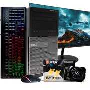 Dell Gaming Computer, Intel Quad-Core i7, GeForce GT 730 (2GB), 240GB SSD + 1TB HDD, 16GB DDR3 RAM, DVD, WIFI, Bluetooth, Windows 10 Home Gaming, NEW 24 LCD, RGB Gaming Bundle (Renewed)