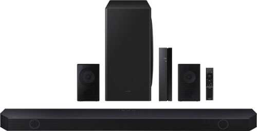 Rent To Own - Samsung - Q series 7.1.2ch Wireless Dolby ATMOS Soundbar + Rear Speakers w/ Q Symphony - Black