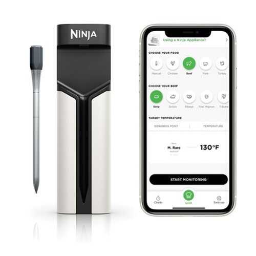 Rent to own Ninja - ProChef Wireless Thermometer Indoor & Outdoor, 700◦F, extended battery life, long range connection, waterproof - Black/Silver