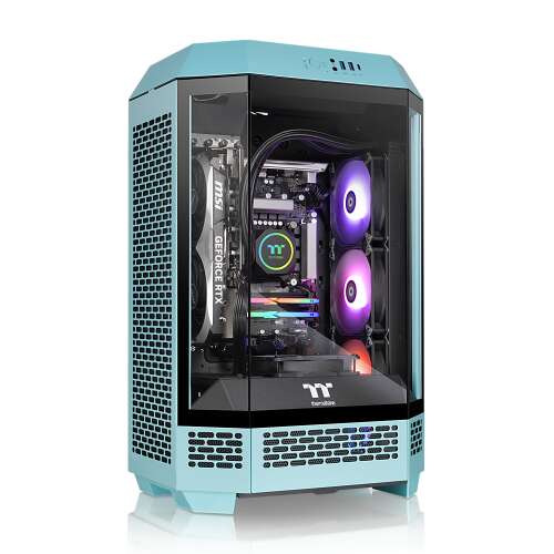 Rent To Own - Thermaltake - LCGS Reactor i480S Gaming Desktop - Intel Core i7-14700KF - 32GB RGB Memory - NVIDIA GeForce RTX 4080 Super - 2TB SSD - Turquoise