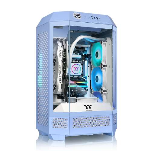 Rent To Own - Thermaltake - LCGS Reactor i47TS Gaming Desktop - Intel Core i7-14700KF - 32GB RGB Memory - NVIDIA GeForce RTX 4070 Ti Super - 2TB SSD - Hydrangea Blue