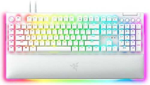 Rent to own Razer - BlackWidow V4 Pro Full Size Wired Mechanical Green Switch Gaming Keyboard with Chroma RGB - White