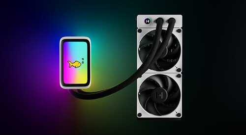 Rent to own HYTE - THICC Q60 240mm Radiator AIO CPU Liquid Cooler With 5" Ultraslim IPS Display - Powered By Nexus Link - White