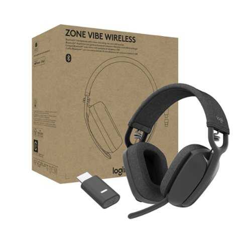 Rent to own Logitech - Zone Vibe Wireless Bluetooth Headphones with Noise Canceling Microphone for Microsoft Teams, Mac/PC (with receiver) - Graphite