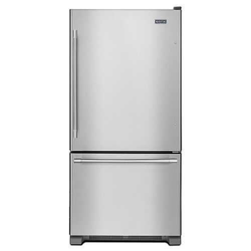 Rent To Own - Maytag - 22 Cu. Ft. Bottom-Freezer Refrigerator with Humidity-Controlled FreshLock Crispers - Stainless Steel