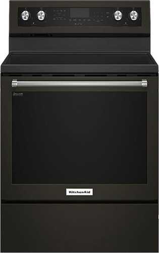 Rent to own KitchenAid - 6.4 Cu. Ft. Self-Cleaning Freestanding Electric Convection Range - Black Stainless Steel