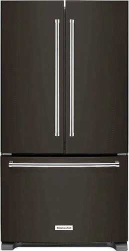 Rent to own KitchenAid - 20 Cu. Ft. French Door Counter-Depth Refrigerator - Black Stainless Steel