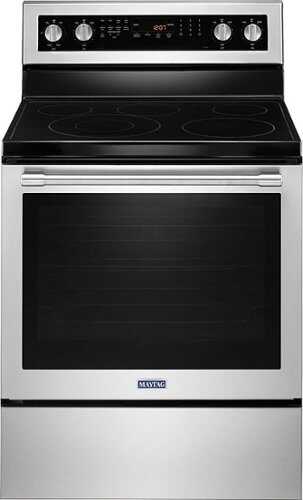 Rent to own Maytag - 6.4 Cu. Ft. Self-Cleaning Freestanding Fingerprint Resistant Electric Convection Range - Stainless Steel