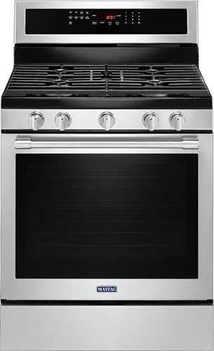 Rent to own Maytag - 5.8 Cu. Ft. Self-Cleaning Freestanding Fingerprint Resistant Gas Convection Range - Stainless Steel