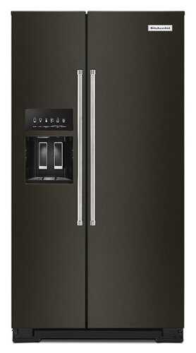 Rent To Own - KitchenAid - 19.8 Cu. Ft. Side-by-Side Counter-Depth Refrigerator - Black Stainless Steel