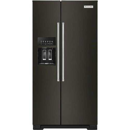 Rent To Own - KitchenAid - 22.6 Cu. Ft. Side-by-Side Counter-Depth Refrigerator - Black Stainless Steel