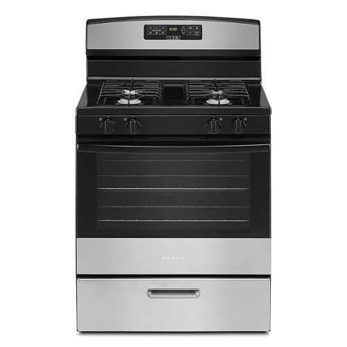 Rent to own Amana - 5.1 Cu. Ft. Freestanding Gas Range with Bake Assist Temps - Stainless Steel