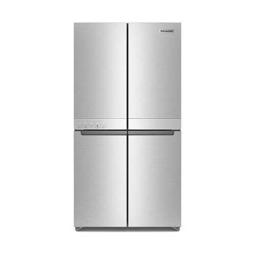 Rent to own KitchenAid - 19.4 Cu. Ft. Bottom-Freezer 4-Door French Door Refrigerator - Stainless Steel