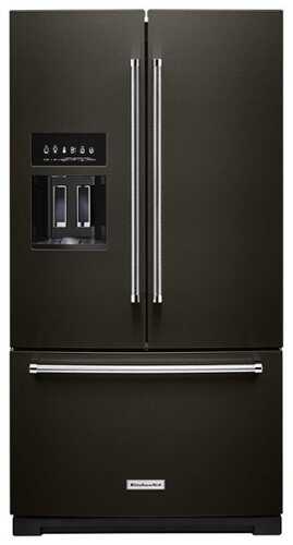 Rent To Own - KitchenAid - 27 Cu. Ft. French Door Refrigerator with External Water and Ice Dispenser - Black Stainless Steel