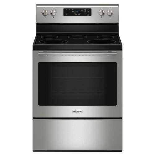 Rent to own Maytag - 5.3 Cu. Ft. Freestanding Electric Range with Steam Clean - Stainless Steel