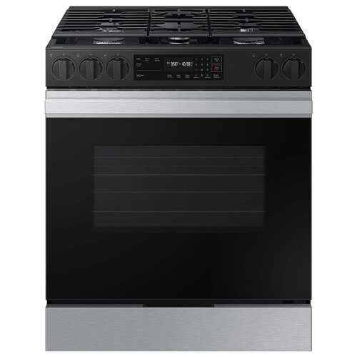 Rent to own Samsung - Bespoke 6.0 Cu. Ft. Slide-In Gas Range with Precision Knobs - Stainless Steel