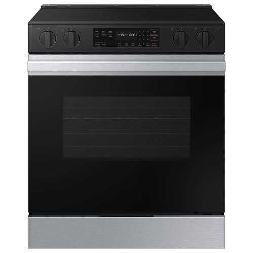 Rent to own Samsung - Bespoke 6.3 Cu. Ft. Slide-In Electric Range with Precision Knobs - Stainless Steel