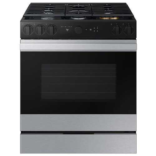 Rent to own Samsung - Bespoke 6.0 Cu. Ft. Slide-In Gas Range with Air Sous Vide - Stainless Steel