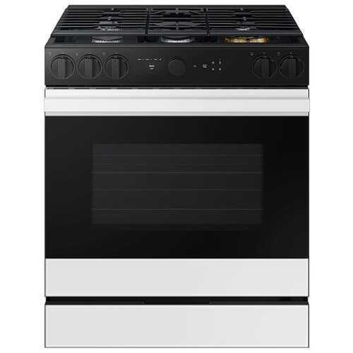 Rent to own Samsung - Bespoke 6.0 Cu. Ft. Slide-In Gas Range with Air Sous Vide - White Glass