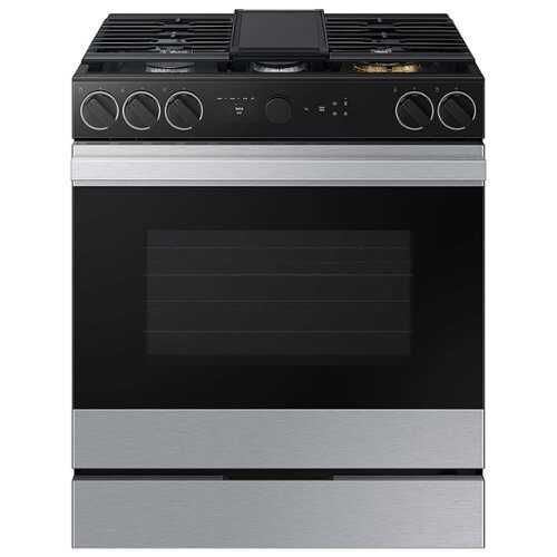 Rent to own Samsung - Bespoke 6.0 Cu. Ft. Slide-In Gas Range with Smart Oven Camera - Stainless Steel