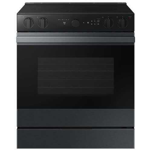 Rent to own Samsung - Bespoke 6.3 Cu. Ft. Slide-In Electric Range with Air Sous Vide - Matte Black Steel