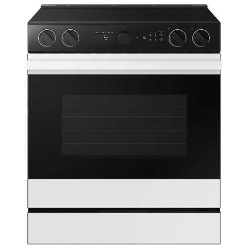 Rent to own Samsung - Bespoke 6.3 Cu. Ft. Slide-In Electric Range with Smart Oven Camera - White Glass