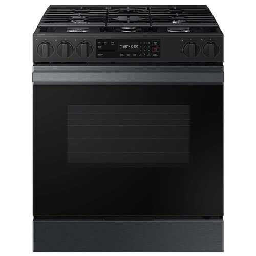 Rent to own Samsung - Bespoke 6.0 Cu. Ft. Slide-In Gas Range with Precision Knobs - Matte Black Steel