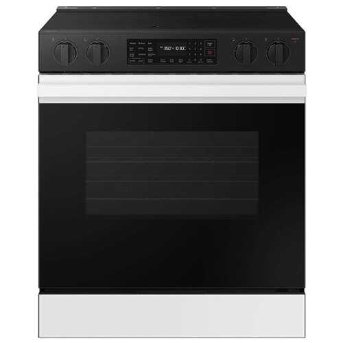 Rent to own Samsung - OPEN BOX Bespoke 6.3 Cu. Ft. Slide-In Electric Range with Air Fry - White Glass