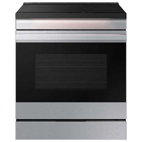Rent to own Samsung - Bespoke 6.3 Cu. Ft. Slide-In Electric Induction Range with Ambient Edge Lighting - Stainless Steel