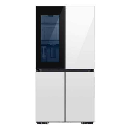 Rent to own Samsung - Bespoke 23 Cu. Ft. 4-Door Flex French Door Counter Depth Refrigerator with Beverage Zone and Auto Open Door - White Glass