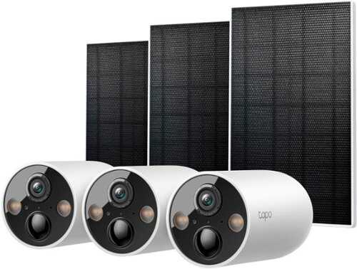 Rent To Own - TP-Link Tapo - 3-pack Outdoor Battery-Powered Wireless 2K QHD Security Camera with 3 Solar Panels - White