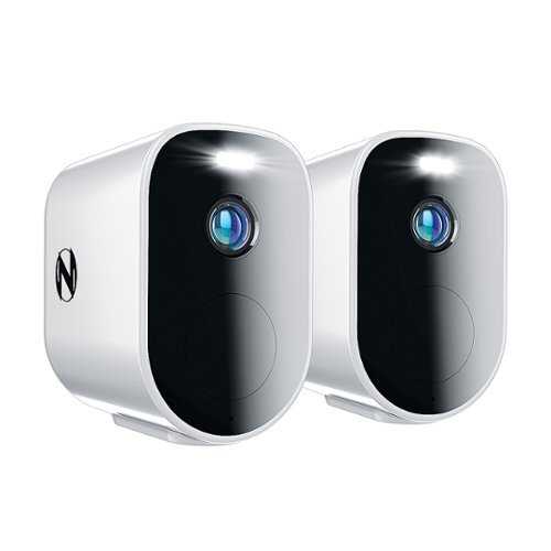 Rent To Own - Night Owl 2 Camera Indoor/Outdoor Wire Free 2K Security Cameras with 2-Way Audio - White - White